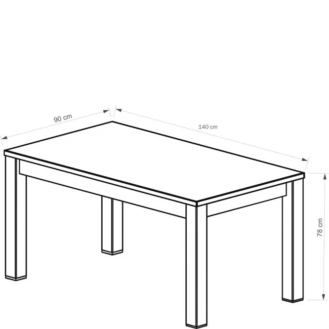 Solidny Stół Dębowy Rozkładany 140cm